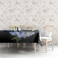 Estonia Tablecloth Grey Wolf Cyanus Flowers - Wonder Print Shop