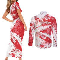 Personalised Turkey Couples Matching Short Sleeve Bodycon Dress and Long Sleeve Button Shirt Turkiye Map Unique Grunge - Wonder Print Shop