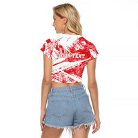 Personalised Turkey Raglan Cropped T Shirt Turkiye Map Unique Grunge - Wonder Print Shop