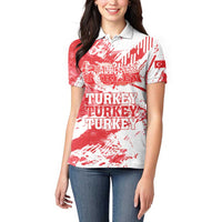 Personalised Turkey Women Polo Shirt Turkiye Map Unique Grunge - Wonder Print Shop