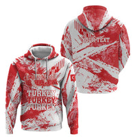 Personalised Turkey Zip Hoodie Turkiye Map Unique Grunge - Wonder Print Shop