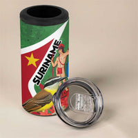 Personalized Suriname 4 in 1 Can Cooler Tumbler Gerechtigheid Vroomheid Vertrouwen - Wonder Print Shop