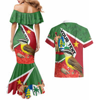 Personalized Suriname Couples Matching Mermaid Dress and Hawaiian Shirt Gerechtigheid Vroomheid Vertrouwen - Wonder Print Shop