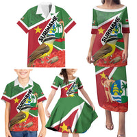 Personalized Suriname Family Matching Puletasi and Hawaiian Shirt Gerechtigheid Vroomheid Vertrouwen - Wonder Print Shop