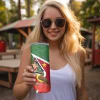 Personalized Suriname Skinny Tumbler Gerechtigheid Vroomheid Vertrouwen - Wonder Print Shop