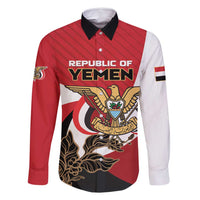 Personalized Republic of Yemen Family Matching Mermaid Dress and Hawaiian Shirt Yamaniyyatu Coat of Arms - Wonder Print Shop