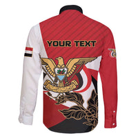 Personalized Republic of Yemen Family Matching Off Shoulder Short Dress and Hawaiian Shirt Yamaniyyatu Coat of Arms - Wonder Print Shop