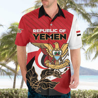 Personalized Republic of Yemen Hawaiian Shirt Yamaniyyatu Coat of Arms - Wonder Print Shop