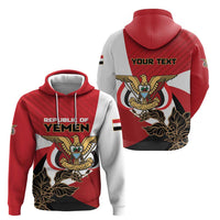 Personalized Republic of Yemen Hoodie Yamaniyyatu Coat of Arms - Wonder Print Shop