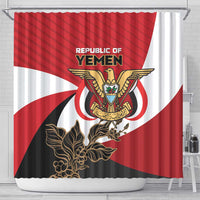 Republic of Yemen Shower Curtain Yamaniyyatu Coat of Arms