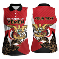 Personalized Republic of Yemen Women Sleeveless Polo Shirt Yamaniyyatu Coat of Arms - Wonder Print Shop