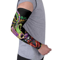 Personalized Mardi Gras Funny Shrimp Arm Sleeves Fleur De Lis Special Version - Wonder Print Shop
