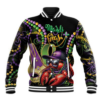 Personalized Mardi Gras Funny Shrimp Baseball Jacket Fleur De Lis Special Version - Wonder Print Shop