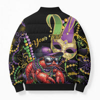 Personalized Mardi Gras Funny Shrimp Bomber Puffer Jacket Fleur De Lis Special Version - Wonder Print Shop