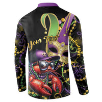Personalized Mardi Gras Funny Shrimp Button Sweatshirt Fleur De Lis Special Version - Wonder Print Shop