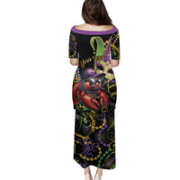 Personalized Mardi Gras Funny Shrimp Family Matching Puletasi and Hawaiian Shirt Fleur De Lis Special Version - Wonder Print Shop