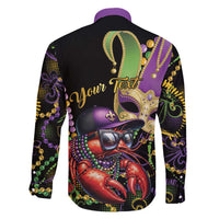 Personalized Mardi Gras Funny Shrimp Family Matching Short Sleeve Bodycon Dress and Hawaiian Shirt Fleur De Lis Special Version - Wonder Print Shop