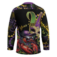 Personalized Mardi Gras Funny Shrimp Hockey Jersey Fleur De Lis Special Version - Wonder Print Shop