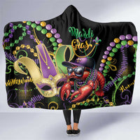 Mardi Gras Funny Shrimp Hooded Blanket Fleur De Lis Special Version - Wonder Print Shop