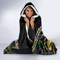 Mardi Gras Funny Shrimp Hooded Blanket Fleur De Lis Special Version - Wonder Print Shop