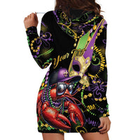 Personalized Mardi Gras Funny Shrimp Hoodie Dress Fleur De Lis Special Version - Wonder Print Shop