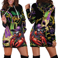 Personalized Mardi Gras Funny Shrimp Hoodie Dress Fleur De Lis Special Version - Wonder Print Shop