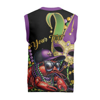 Mardi Gras Funny Shrimp Christmas Knitted V-Neck Vest Fleur De Lis Special Version - Wonder Print Shop