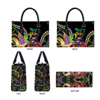 Mardi Gras Funny Shrimp Leather Bag Fleur De Lis Special Version - Wonder Print Shop