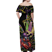 Personalized Mardi Gras Funny Shrimp Off Shoulder Maxi Dress Fleur De Lis Special Version - Wonder Print Shop