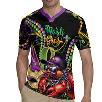 Personalized Mardi Gras Funny Shrimp Rugby Jersey Fleur De Lis Special Version - Wonder Print Shop