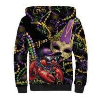 Personalized Mardi Gras Funny Shrimp Sherpa Hoodie Fleur De Lis Special Version - Wonder Print Shop