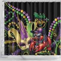 Mardi Gras Funny Shrimp Shower Curtain Fleur De Lis Special Version - Wonder Print Shop