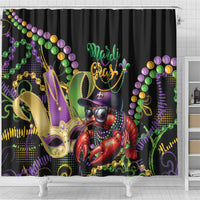 Mardi Gras Funny Shrimp Shower Curtain Fleur De Lis Special Version - Wonder Print Shop