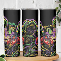 Personalized Mardi Gras Funny Shrimp Skinny Tumbler Fleur De Lis Special Version - Wonder Print Shop