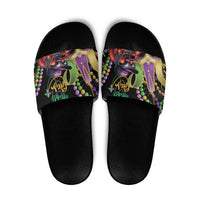 Mardi Gras Funny Shrimp Slide Sandals Fleur De Lis Special Version - Wonder Print Shop