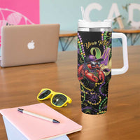 Personalized Mardi Gras Funny Shrimp Tumbler With Handle Fleur De Lis Special Version - Wonder Print Shop