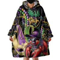 Personalized Mardi Gras Funny Shrimp Wearable Blanket Hoodie Fleur De Lis Special Version - Wonder Print Shop