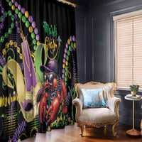Mardi Gras Funny Shrimp Window Curtain Fleur De Lis Special Version - Wonder Print Shop