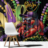 Mardi Gras Funny Shrimp Window Curtain Fleur De Lis Special Version - Wonder Print Shop