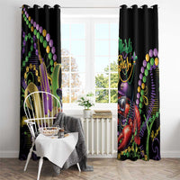 Mardi Gras Funny Shrimp Window Curtain Fleur De Lis Special Version - Wonder Print Shop
