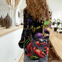 Personalized Mardi Gras Funny Shrimp Women Casual Shirt Fleur De Lis Special Version - Wonder Print Shop