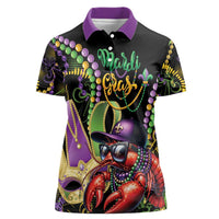 Personalized Mardi Gras Funny Shrimp Women Polo Shirt Fleur De Lis Special Version - Wonder Print Shop