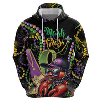 Personalized Mardi Gras Funny Shrimp Zip Hoodie Fleur De Lis Special Version - Wonder Print Shop