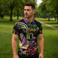 Personalized Mardi Gras Funny Shrimp Zipper Polo Shirt Fleur De Lis Special Version - Wonder Print Shop
