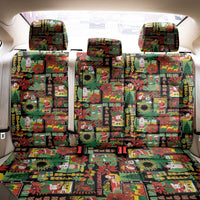 Hawaiian Santa Christmas Pattern Back Car Seat Cover Black Version - Wonder Print Shop