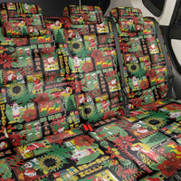 Hawaiian Santa Christmas Pattern Back Car Seat Cover Black Version - Wonder Print Shop