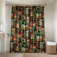 Hawaiian Santa Christmas Pattern Bathroom Set Black Version - Wonder Print Shop