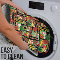 Hawaiian Santa Christmas Pattern Bathroom Set Black Version - Wonder Print Shop