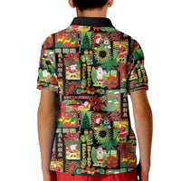 Hawaiian Santa Christmas Pattern Kid Polo Shirt Black Version - Wonder Print Shop