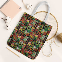 Hawaiian Santa Christmas Pattern Tote Bag Black Version - Wonder Print Shop